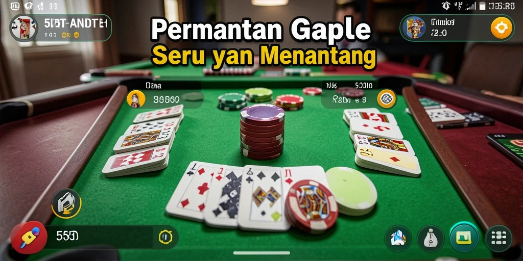 Gameplay seru Gaple di 55RT dengan interaksi pemain.
