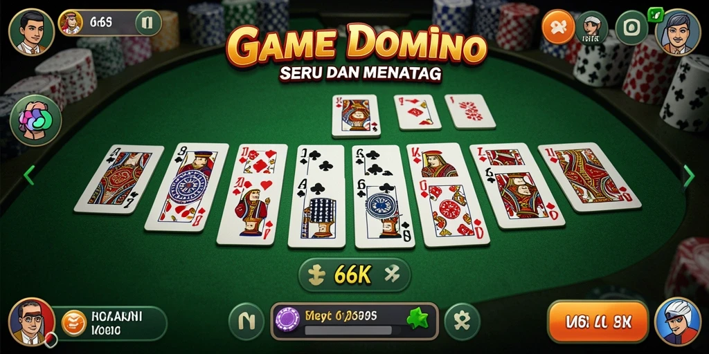 Tampilan gameplay Domino yang seru dan interaktif