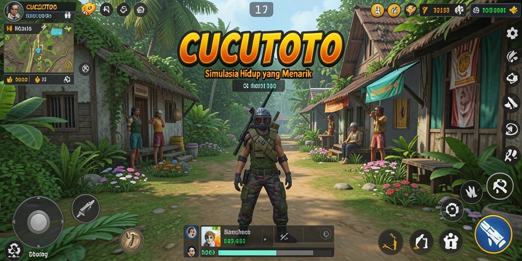 Tampilan gameplay simulasi yang seru dan penuh warna di CUCUTOTO.