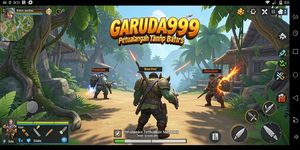Screenshot GARUDA999 yang menampilkan petualangan epik di dunia terbuka.