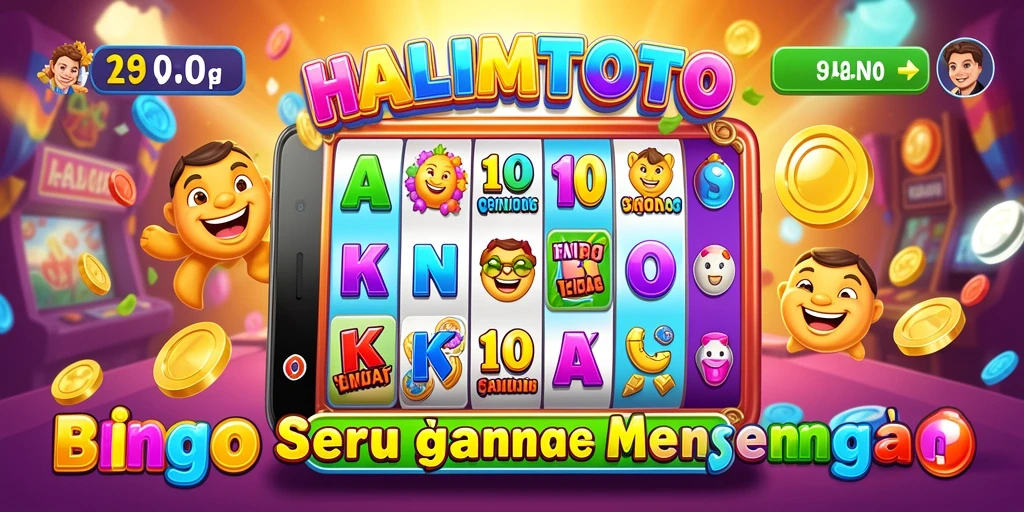 Tampilan gameplay seru HALIMTOTO yang penuh warna dan interaksi.