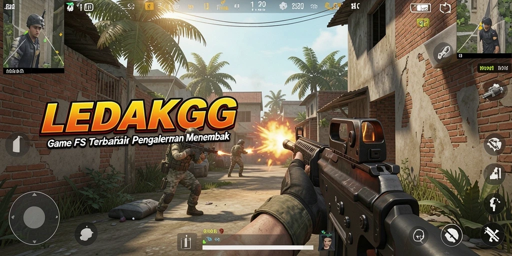 Tampilan menyenangkan dari pertempuran intense LEDAKGG di gameplay.