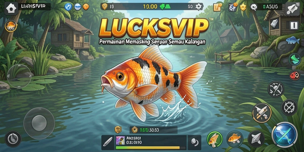 Tampilan gameplay LUCKSVIP yang menampilkan aksi memancing seru.