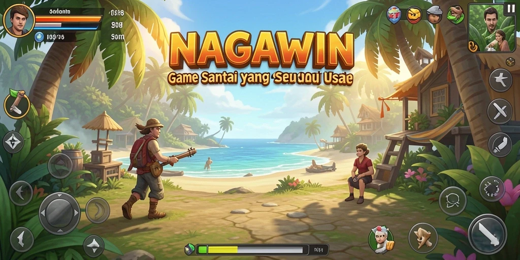 Tampilan gameplay NAGAWIN yang ceria dan seru